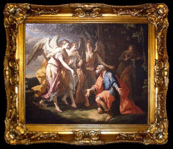 framed  Gaspare Diziani Abraham and Three Angels, ta009-2